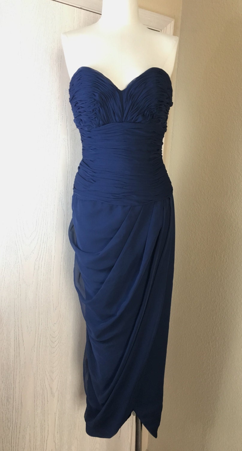 saks navy gown