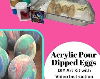 Kids Craft Kit: DIY Dipped Egg Acrylic Pour