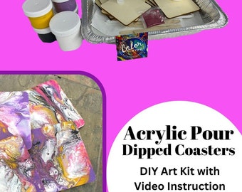 DIY Dipped Pour: Wooden Coasters