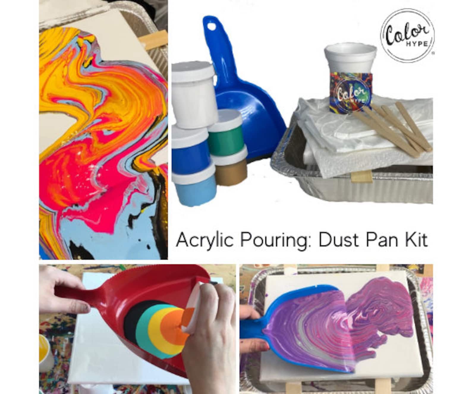 Acrylic Pouring Painting Kit Dustpan Etsy