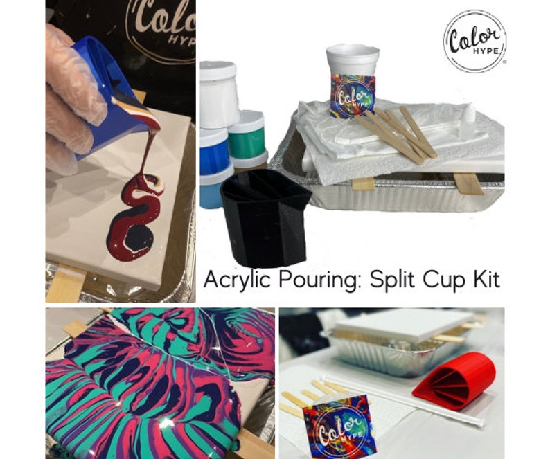 Acrylic Pouring Painting Kit Split Cup Pour Etsy Australia