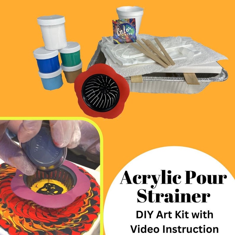 Acrylic Pouring Painting Kit Strainer Pour Etsy