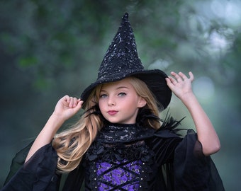 READY_TO_SHIP Sequined Witch Hat - Handmade to Size