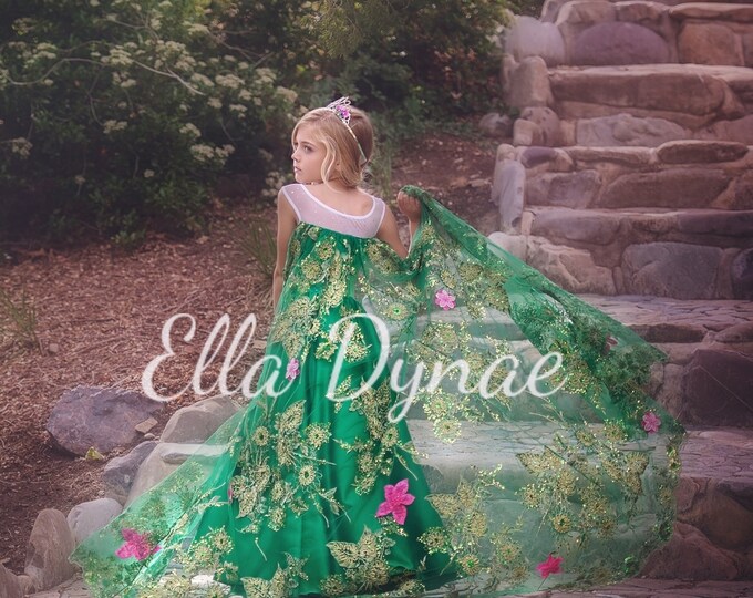 Frozen Fever Green Elsa Spring Dress Etsy