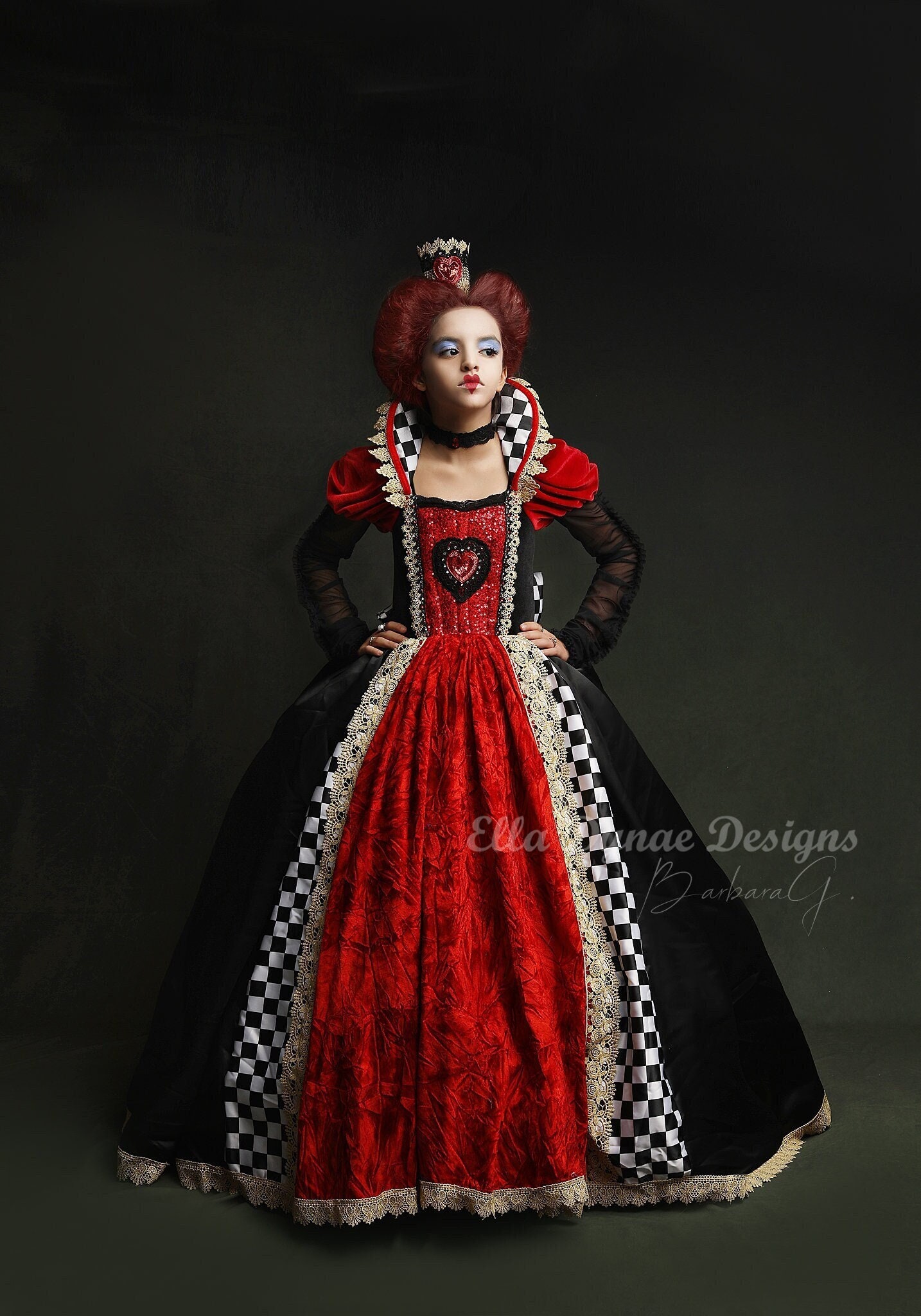 Queen of Hearts Costume Adult Alice in Wonderland Halloween Fancy Dress