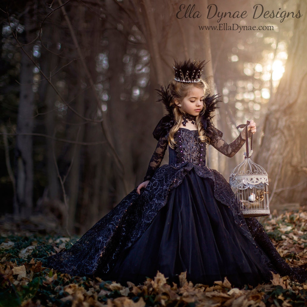 Gothic Girl Dress, Gothic Halloween Costume, Black Princess Dress