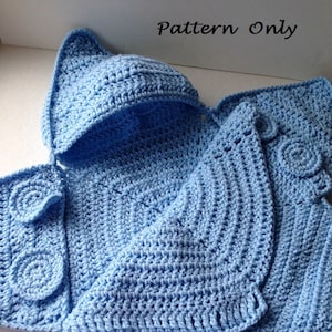 Virkat Baby Star Bunting Mönster PDF – Baby Bunting Väska – Stjärnsjal med huva – Nyfödd – Direktnedladdning bild 3