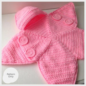 Virkat Baby Star Bunting Mönster PDF – Baby Bunting Väska – Stjärnsjal med huva – Nyfödd – Direktnedladdning bild 16