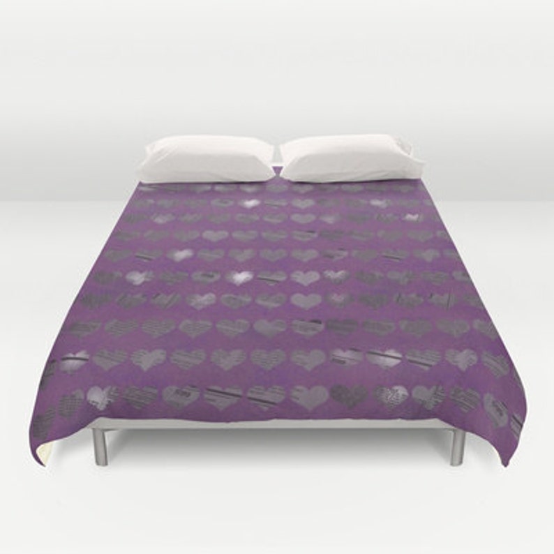 Purple Hearts Photo Bed Cover Duvet Cover Only Original Etsy
