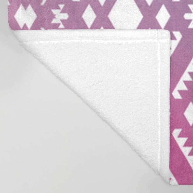 Pink Tribal Print Fleece Throw Blanket Bedding Pink Etsy