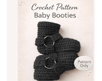 Mönster för virkade babystövlar – Motorcykelstövlar – Nyföddskor PDF – Direktnedladdning