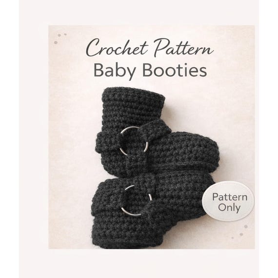 Crochet Baby Booties Pattern – Biker Motorcycle Booties – Newborn Shoes PDF – Instant Download