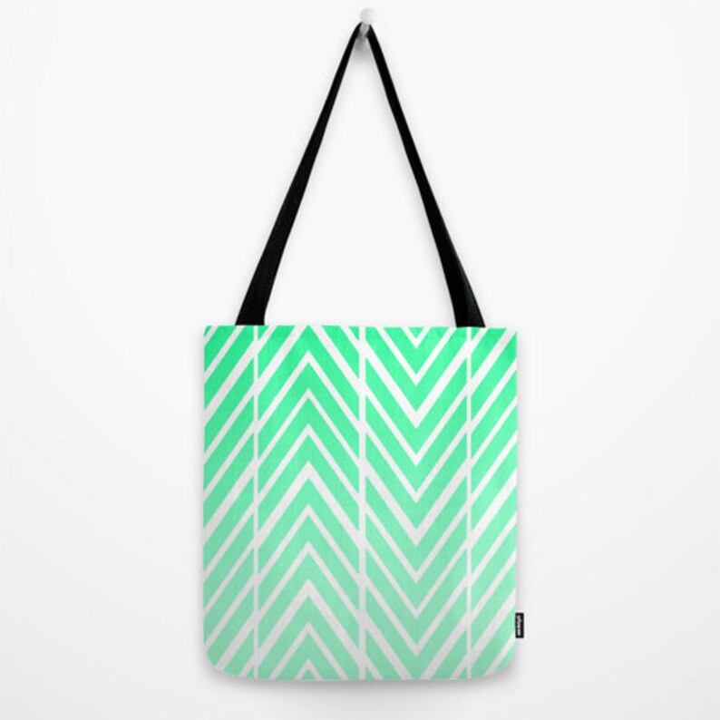 Mint Green Tote Bag Grocery Bag Beach Bag Book Bag Etsy
