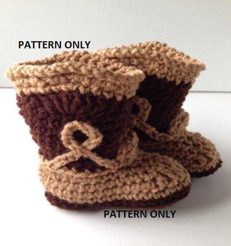 Pattern Crochet Baby Cowboy Booties Pattern Cowboy Baby Booties Crochet Pattern Instant Download image 1