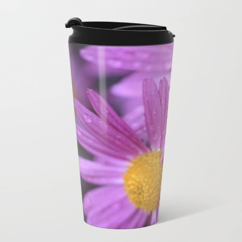 Flower Travel Mug Metal Purple Coffee Travel Mug Hot or Etsy