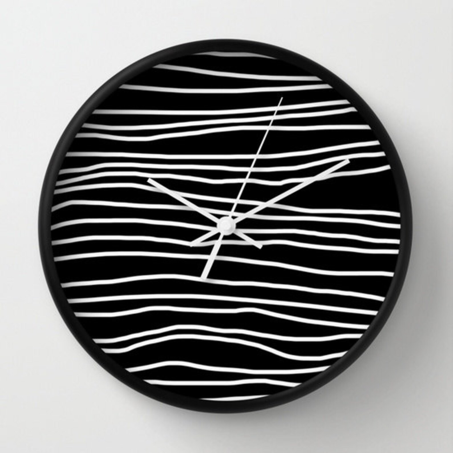 Wall Clock Black and White striped Clock Unusual Wall Etsy