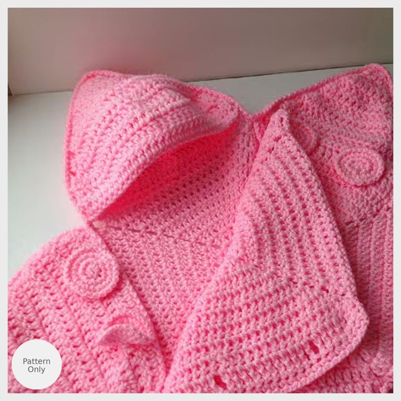 Virkat Baby Star Bunting Mönster PDF – Baby Bunting Väska – Stjärnsjal med huva – Nyfödd – Direktnedladdning bild 8