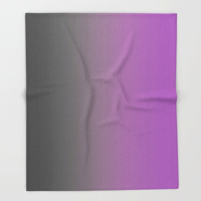 Purple Soft Fleece Throw Blanket Purple to Gray Ombre Etsy