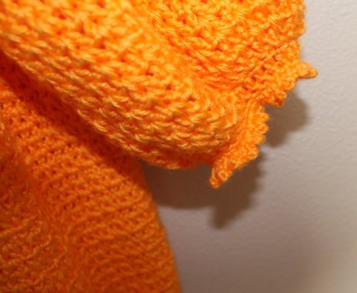 Baby Sweater Coat 12 to 18 Months Orange Baby Sweater Etsy