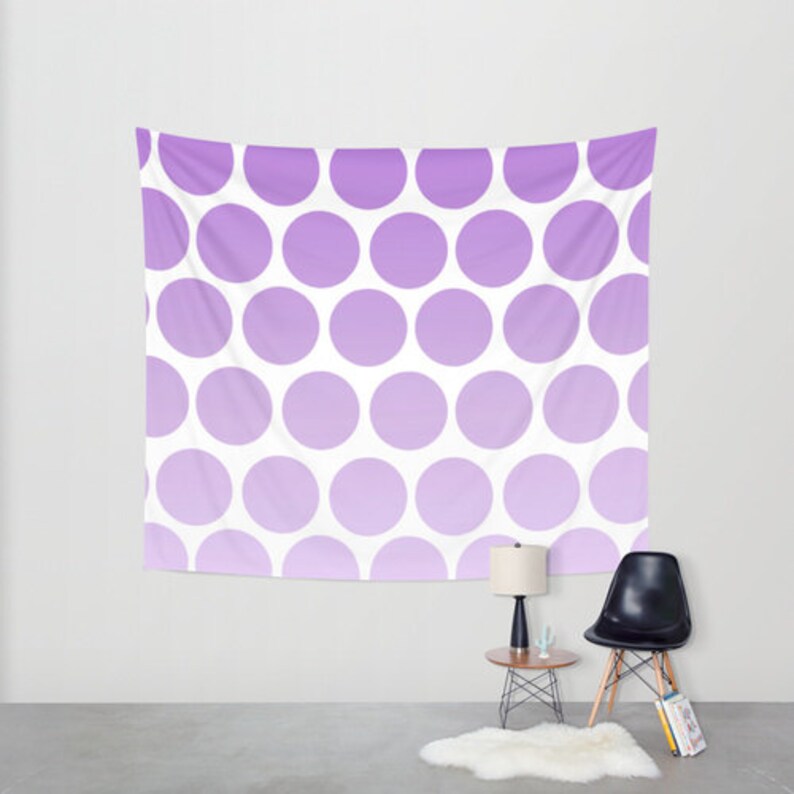 Polka Dot Hanging Tapestry Wall Tapestry Purple Polka Dots Etsy