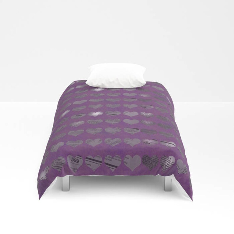 Purple Hearts Photo Bed Cover Duvet Cover Only Original Etsy
