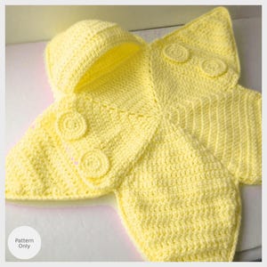 Virkat Baby Star Bunting Mönster PDF – Baby Bunting Väska – Stjärnsjal med huva – Nyfödd – Direktnedladdning bild 5