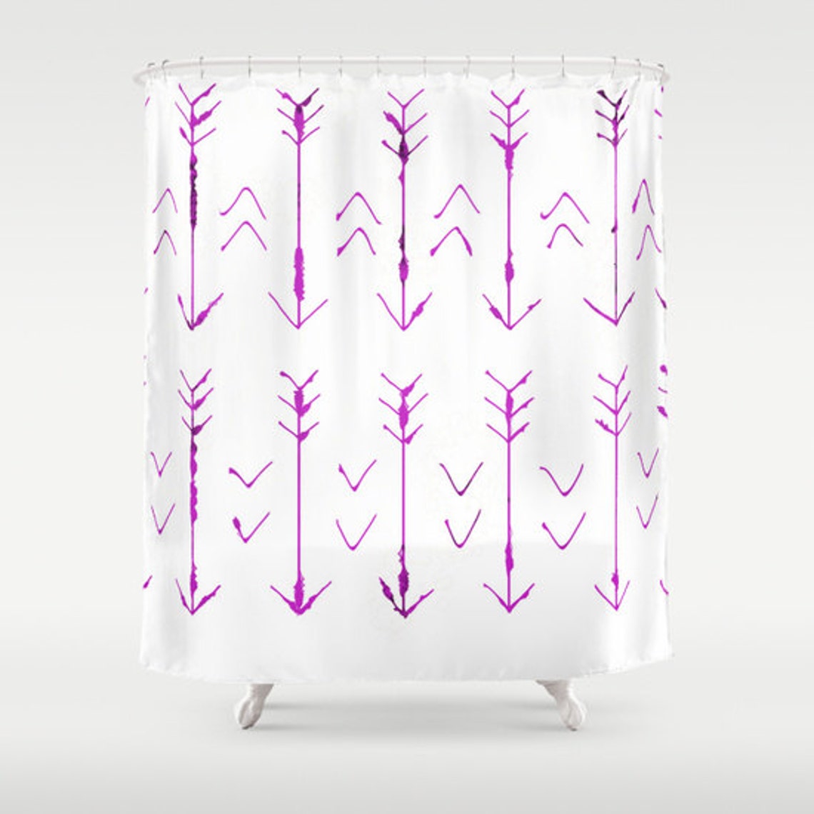Arrow Shower Curtain Hand Drawn Arrows Bathroom Shower Etsy