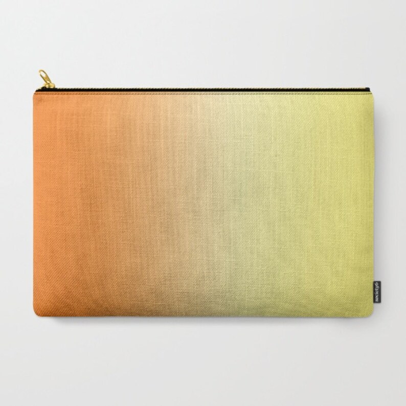 Orange Carry All Pouch Orange to Yellow Ombre Makeup Bag Etsy