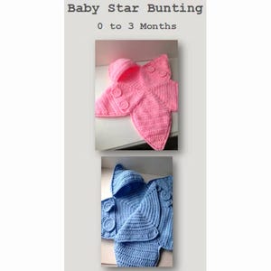Virkat Baby Star Bunting Mönster PDF – Baby Bunting Väska – Stjärnsjal med huva – Nyfödd – Direktnedladdning bild 13