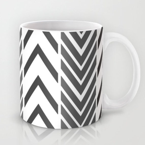 Black and White Coffee Mug Black and White Arrows Mug Etsy