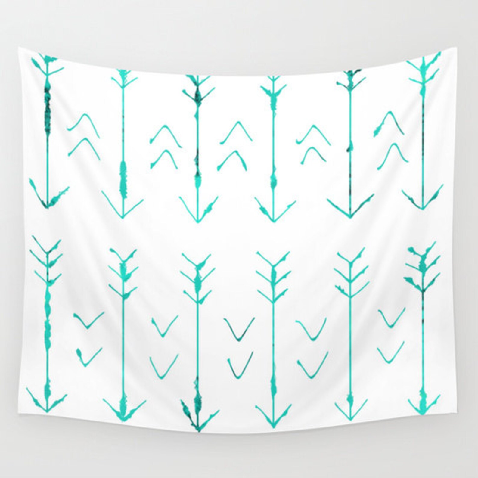 Teal Arrow Hanging Tapestry Wall Tapestry Teal Arrow Art Etsy