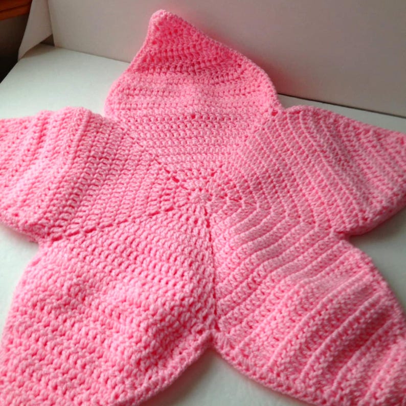 Virkat Baby Star Bunting Mönster PDF – Baby Bunting Väska – Stjärnsjal med huva – Nyfödd – Direktnedladdning bild 12