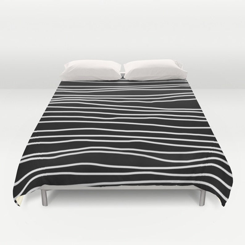 Duvet Cover Black And White Striped Only Bed Spread Twin Size Full Queen King Made To Order