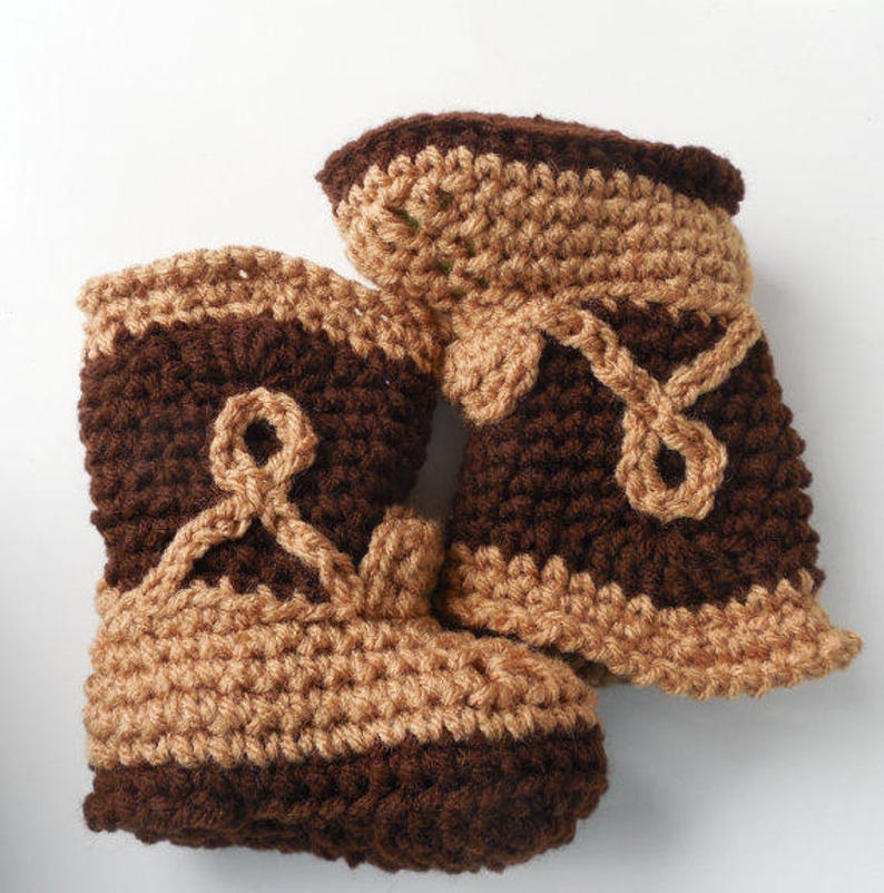 Pattern Crochet Baby Cowboy Booties Pattern Cowboy Baby Booties Crochet Pattern Instant Download image 4