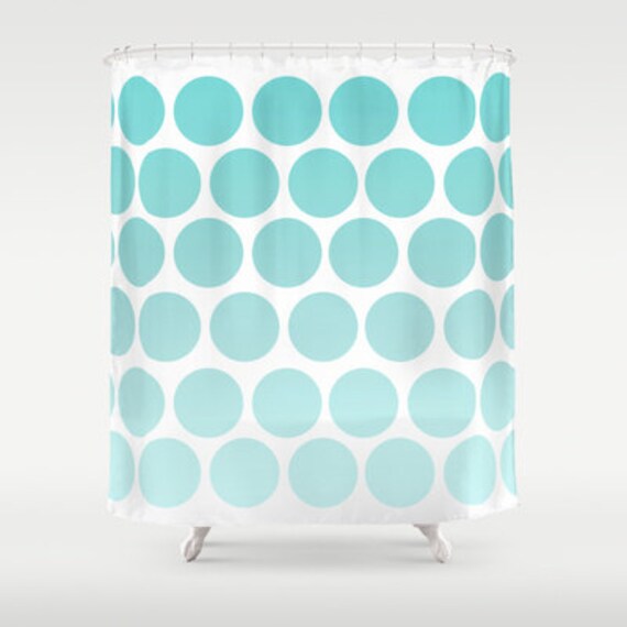 Items similar to Blue Polka Dot Shower Curtain Bathroom Decor Home