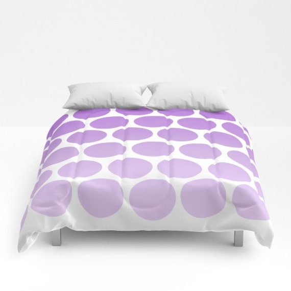 Purple Polka Dot Comforter Ombre Shades Bed Cover Etsy