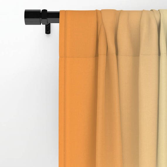 Window Curtains Drapes Orange To Yellow Ombre Window Etsy