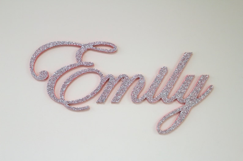 Wall Decor Wooden Name Wall Hanging Name Plaque Sign GLITTERED Etsy