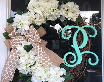 Custom Wreath Letters - Wooden Initials for Door Sign - Wreath Decor Letter Sign