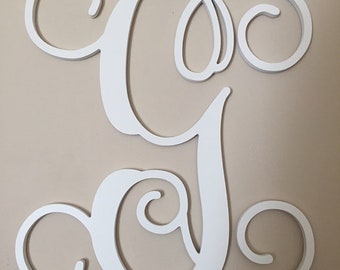 Custom Wreath Letters Wooden Initials for Door Sign Decor - Wreath Decor Letter Sign - Last Name Initial Sign