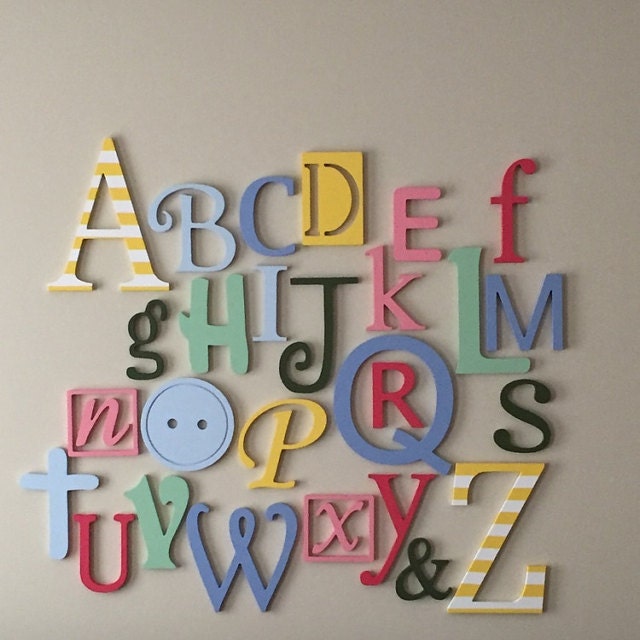 Fast Shipping Unfinished Wooden Alphabet Letters Set Wooden Letter Alphabet  Wall ABC Wall 