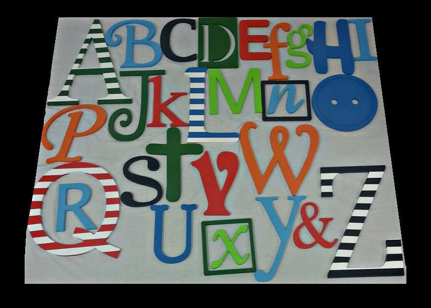 Nursery Alphabet Wall Hanging Wooden Letters Alphabet Etsy