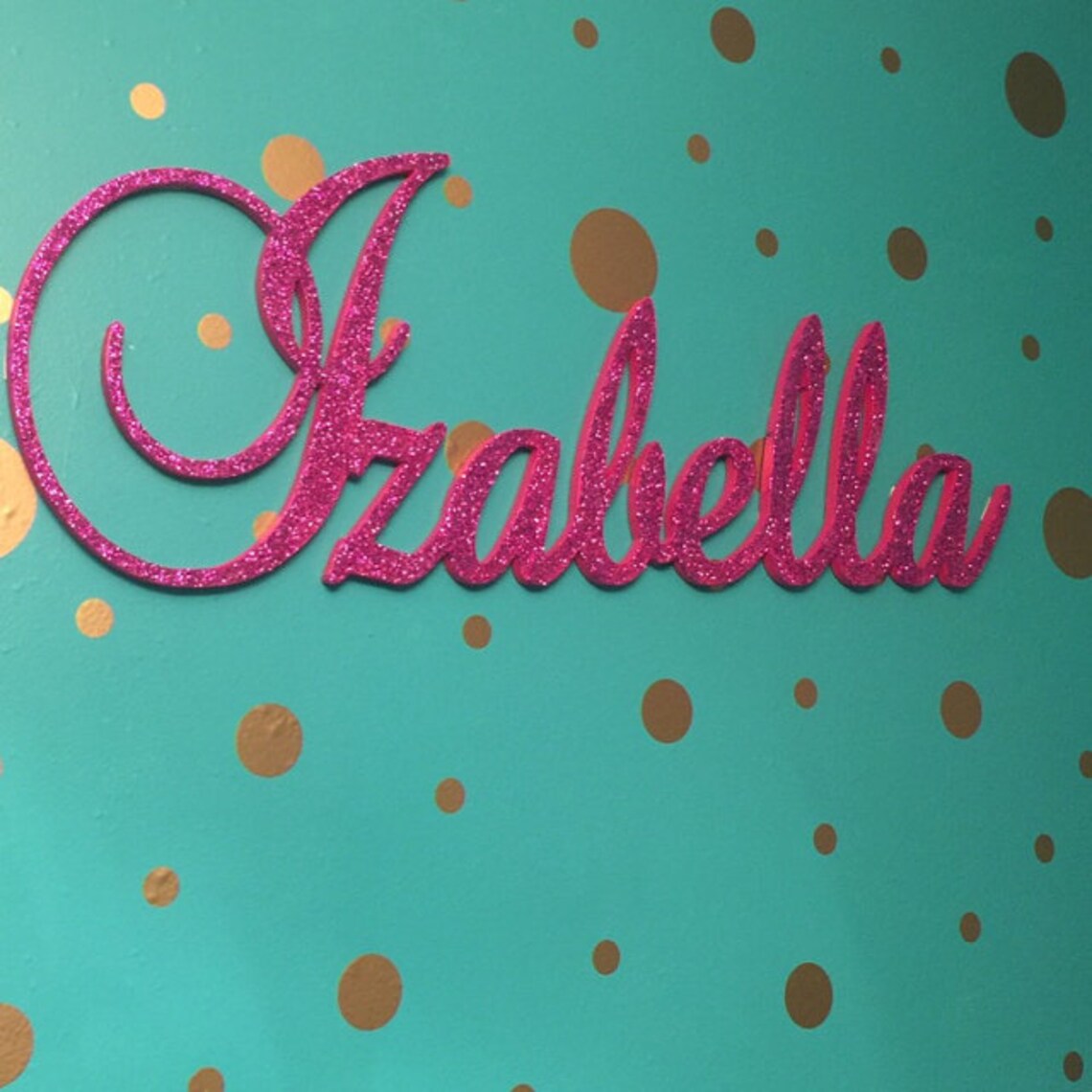 Wall Decor Wooden Name Wall Hanging Name Plaque Sign GLITTERED Etsy