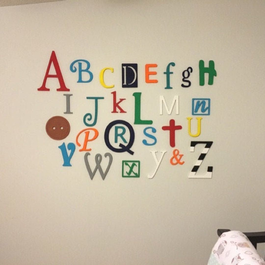 Wooden Letters for Nursery, ABC Sign, Alphabet Letters Set, Baby