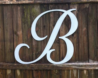 Custom Initial Nursery Letters, Door Hanger, Wedding Letters Wall Decor, Sweet Table Decor, Wooden Script Initials, His and Hers Initials