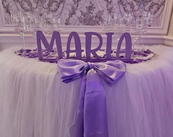 Custom Freestanding Name Sign for Sweet 16 or Quinceañera | Shelf Decor | Birthday Table Centerpiece | Personalized Wood Sign