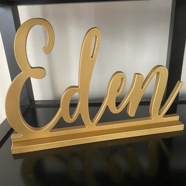 Custom Sweet 16 Personalized Wooden Name Sign with Stand - Sweet 16 Candelabra Name Plaque - Custom Birthday Name Decor with Stand