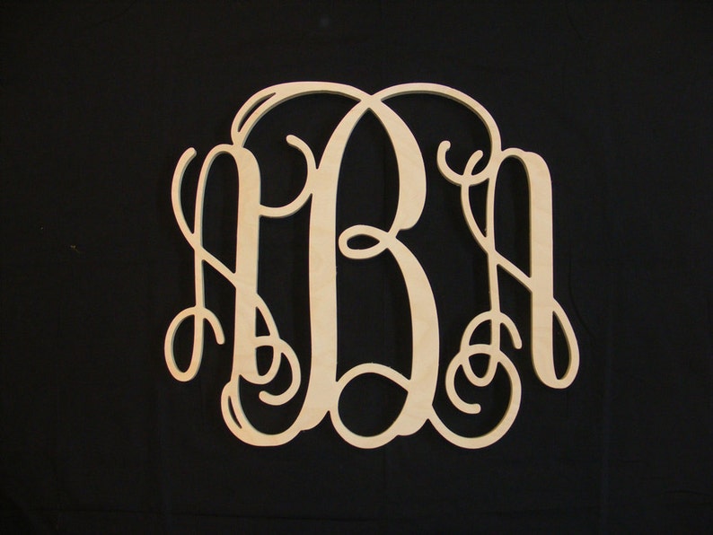 24 Inch Wooden Monogram Letters Wall Image 0