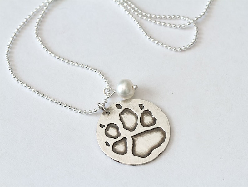 Custom Pet Paw Print Sterling Silver With Your Choice | Etsy