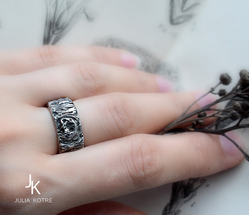 Tree bark ring twig bark ring sterling silver nature rings Etsy